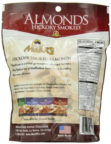 Madi K's Hickory Smoked Almonds, 11-Ounce Pouches (Pack of 4)