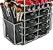 N2 Makeup Co Spinning Acrylic Makeup Organizer Carousel, Holds 72 Lipstick Holder Slots, Brushes & 16 Powder Compact Cases, Clear Cosmetics Storage Box
