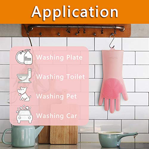 image for Magic Saksak Silicone Dishwashing Gloves (1 Pair: Left + Right), Reusa