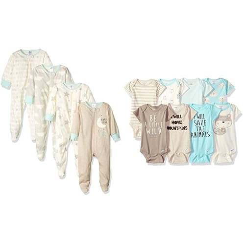 Gerber Baby Neutral 12-Pack Clothing Bundle, Elephants, Newborn