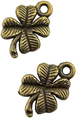 NEWME 75pcs Luky Clover Charms Pendant For DIY Jewelry Wholesale Crafting Bracelet and Necklace Making