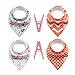 AIDOUT Baby Bibs - Cotton Infant Bandana Bibs 4 Pack Soft & Absorbent Drool Bibs for Boys, Girls, Unisex - Baby Registery Gift Set