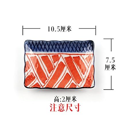 YUWANW Platos Cuadrados Azules Pintados A Mano Retro Japonés ...