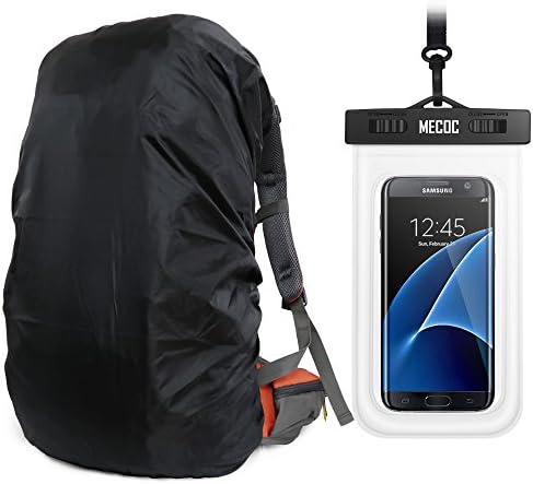 MECOC UltraLight Backpack Rain Cover &amp; Cooling Towel or Cellphone Waterproof Case, 3 Color Available,15-90L For Camping,Hiking,Cycling,Waterproof case for iPhone 6S 6, S7 Edge,S7,Up to 6 inches
