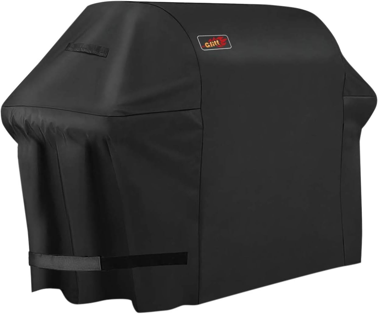 OMORC Grill Abdeckhaube, Grillabdeckung Wasserdicht BBQ Cover Schutzhuelle Haube Grill Abdeckplane für Brinkmann, Char Broil, Holland and Jenn Air (147x61x122cm) -Schwarz