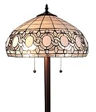 Amora Lighting AM232FL16 Tiffany Style Floral White Floor Lamp 62 In High