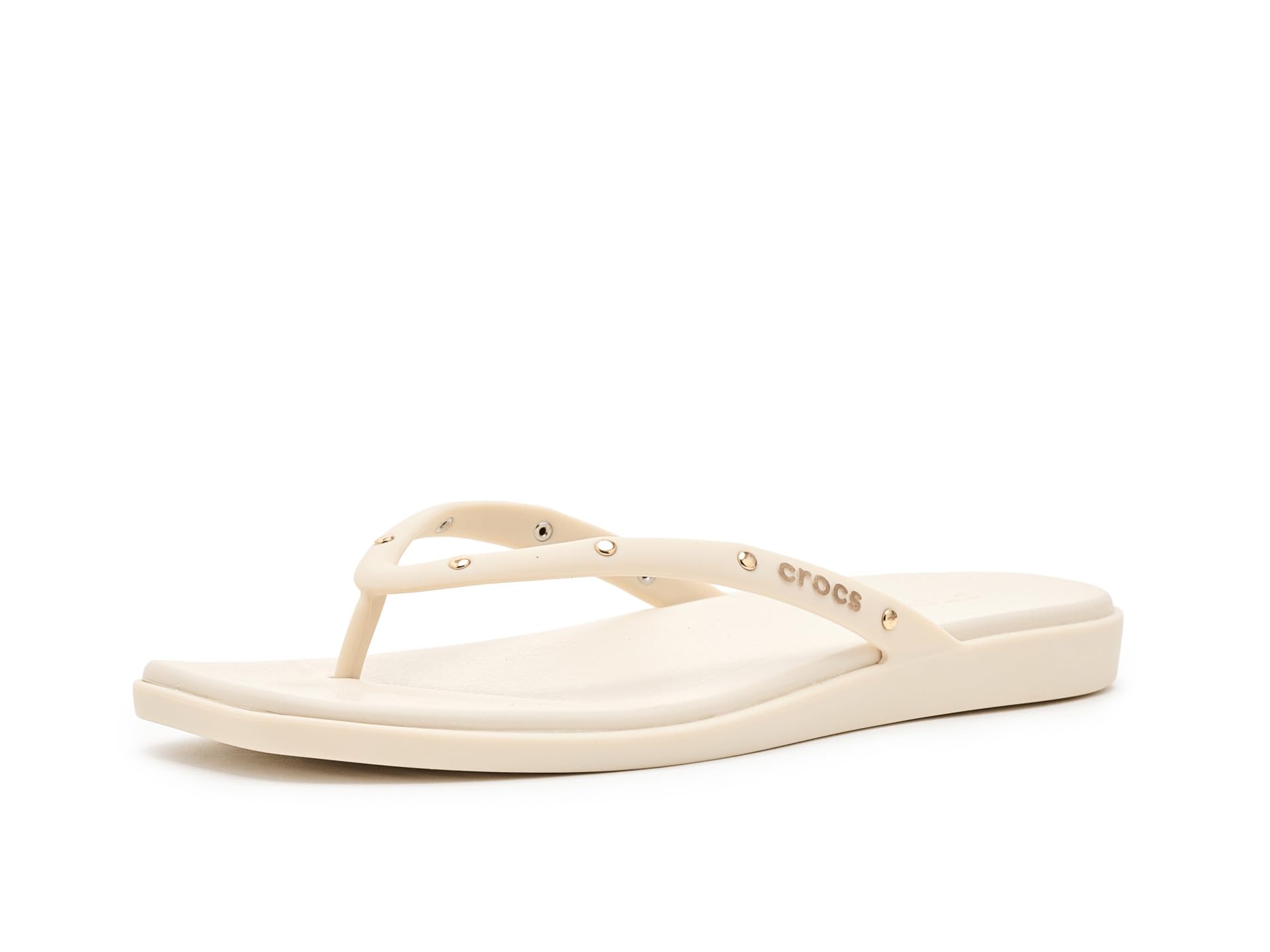 Crocs Women Miami Flip Flops Almond Tint 5 Medium Image