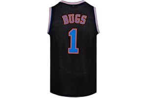 CNALLAR Mens Bugs #1 Space Movie Jersey Hip Hop Halloween Basketball Jerseys White/Black/Red S-3XL