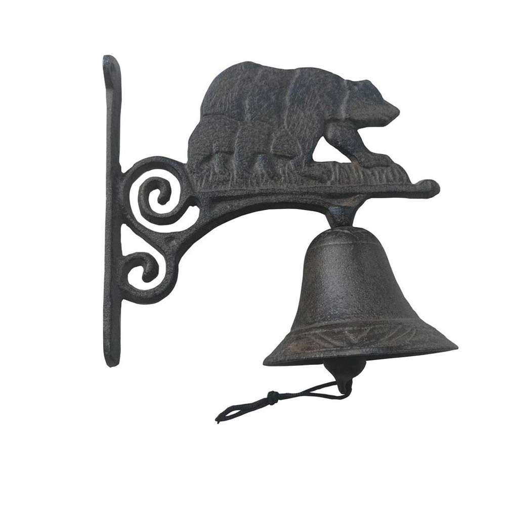 Photo 1 of (incomplete) Comfy Hour 7" Cast Iron Bell for Outdoor Front Door, Wall Mountable Welcome Bell, Antique, Vintage Style for Home Decor, Bear, Brown