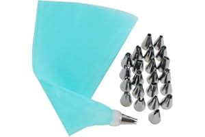 Zhiwei 26PCS Icing Piping Bags and Tips Set, Cake Decorating Kit for Baking, with Reusable Pastry Bags, DIY Cupcake and Cooki