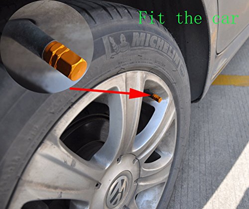 image for Cutequeen 28pcs Golden Aluminum Tire Rim Wheel Valve Stem Caps - Golde