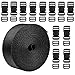 1 Inch Wide 10 Yards Black Nylon Heavy Webbing Strap+12 Set Plastic 1 Inch Flat Side Release Buckles and Tri-Glide Slides for DIY Making Luggage Strap