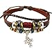 WILD-WIND (TM Christmas Vintage Cross Pendant Braided Multi Strand Leather Wrap Bracelet