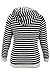 HOTAPEI Ladies Long Sleeve hooded sweatshirt Pullover Blue Striped Medium