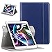Ztotop Case for iPad 9.7 2018/2017 - 360 Degree Rotating Stand/Genuine Leather Cover with Auto Wake/Sleep, Pencil Holder,Card Pocket for New iPad 9.7'' 5th/6th Gen, iPad Air 2/iPad Air,Navy Blue