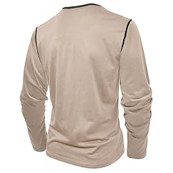 Men's Henley Long Sleeve Shirts Casual Button