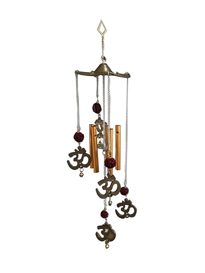 Ryme Vastu/Feng Shui Om Rudraksha Wind Chime Bamboo for Outdoor/Home / Good Luck