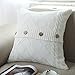 U'Artlines Cotton Knitted Decorative Pillow Case Cushion Cover Cable Knitting Patterns Square Warm Throw Pillow Cover (White, 18x18)