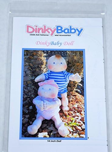 Dinky Baby Cloth Soft Sculpture Doll Sewing Pattern - Dinky Baby Doll - 003 - Make a Yarn Hair Craft Velour Fabric Toy Boy or Girl w/ Clothes