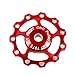 Lerway A-06 11T Bike Cycling Bicycle Aluminium Rear Derailleur Jockey Wheel Pulley Guide Roller Idler (Red, 1 piece)