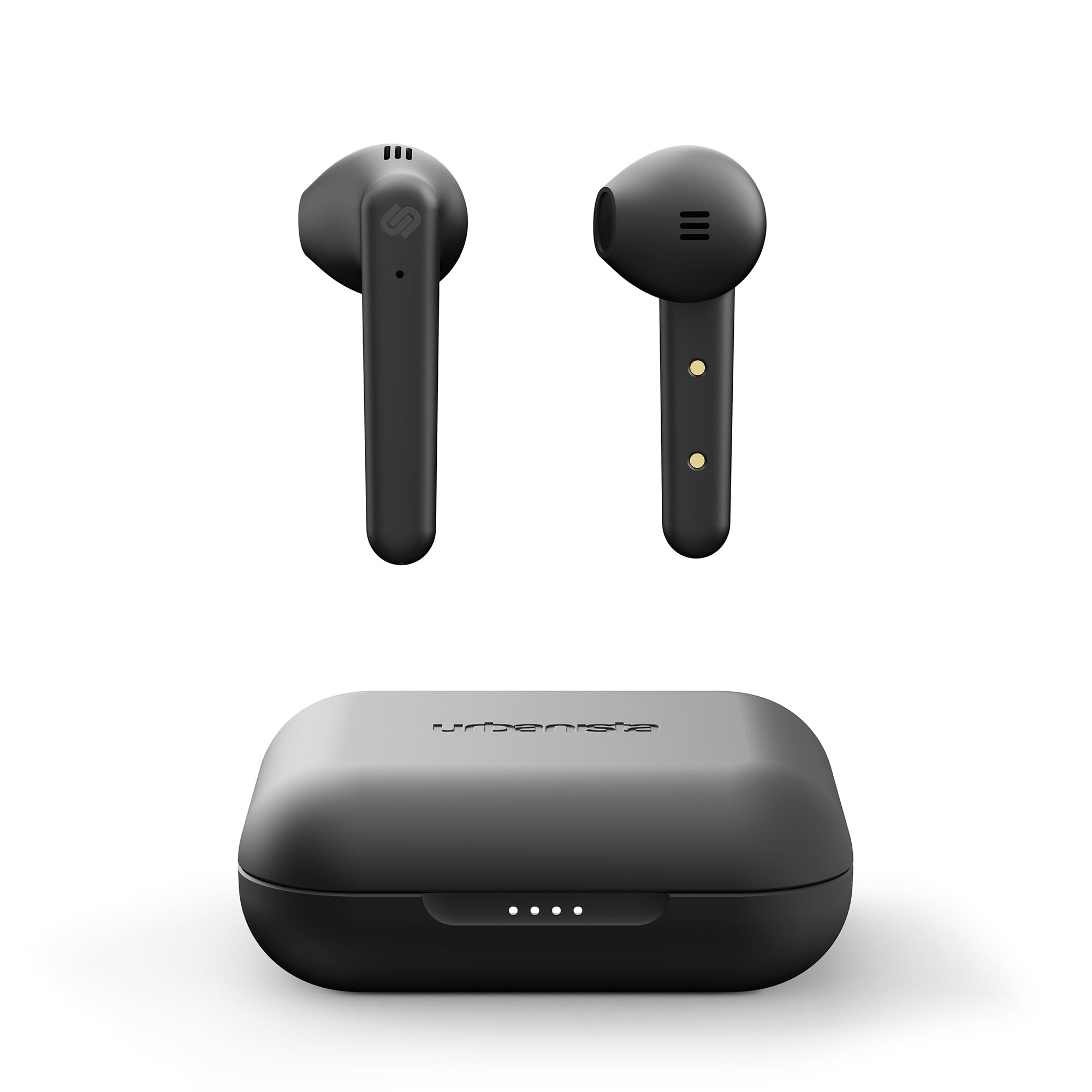 Urbanista Stockholm Plus True Wireless Earbuds - Over 20 Hours Playtime, IPX4 Waterproof Earphones, Bluetooth 5.0 Headphones, Touch Controls & Enhanced Microphone for Clear Calling, Midnight Black