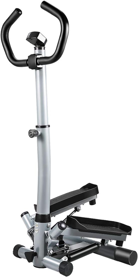 KUOKEL Mini Stepper,Fitness Stair Stepper - Portable Twist Stair Stepper Adjustable Resistance,Fitness Exercise Machine with Resistance Bands Durable & LCD Display and Comfortable Foot Pedals
