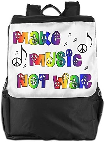 SHUAIS Make Music No War School Travel Laptop Shoulders Backpack Bag