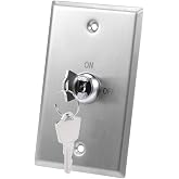 uxcell Key Switch Lock On/Off Exit Switch Emergency Door Release DPST for Access Control Panel Mount with 2 Keys