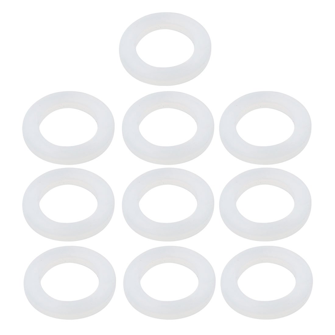 Sourcingmap Silicone Flat Washers 31mm OD 19mm ID 3mm Thickness Sealing Gasket for Faucet Pipe Water Hose, White, Pack of 10