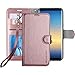 Galaxy Note 8 Case, ERAGLOW Luxury PU Leather Wallet Flip Protective Case Cover with Card Slots and Stand for Samsung Galaxy Note 8 (Rose Gold)