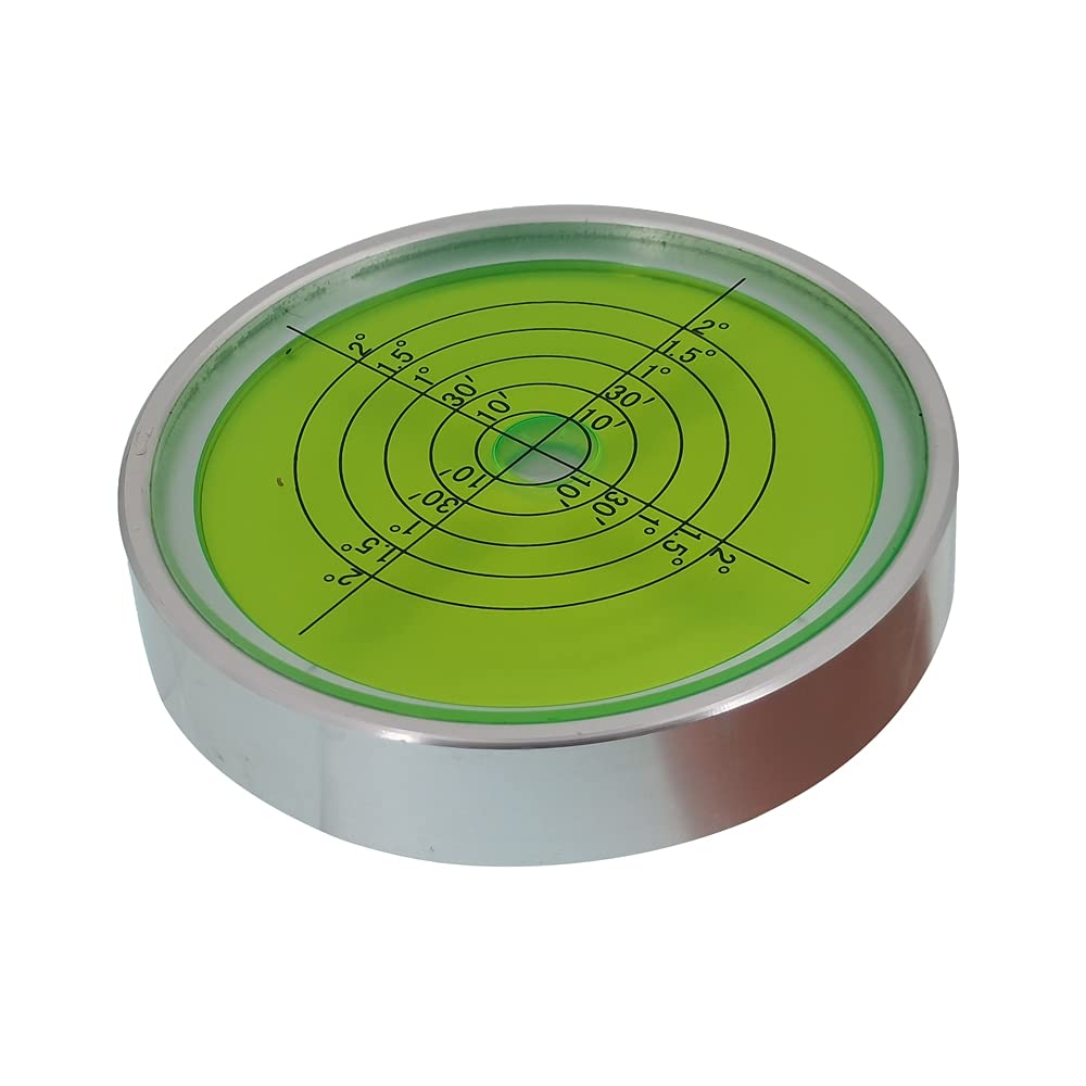 UMEI 645645 Green Universal Metal Horizontal Bubble Universal high Precision Bubble Level Round Bubble Level Ruler Calibration Tape Installation 10 ' / 2mm (74X15mm)