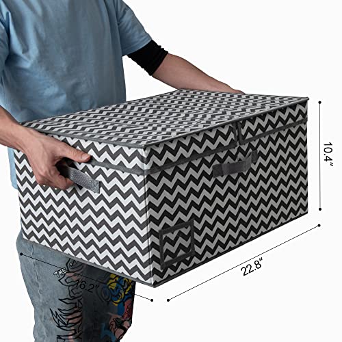 GRANNY SAYS Fabric Storage Bin with Lid, Closet Organizer Basket, Large