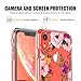 iPhone XR Case, LUHOURI Clear iPhone XR Case, Girls Women Pink Floral Heavy Duty Protective Hard PC Back Case with Shockproof Slim TPU Bumper Cover Phone Case for iPhone XR
