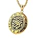 HZMAN Men's Stainless Steel Egypt Eye of Horus Symbol of Protection Pendant Necklace (Gold)