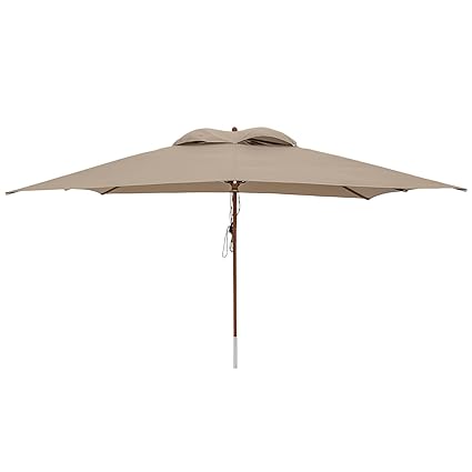 anndora® Sonnenschirm Gartenschirm 3 x 4 m eckig wasserabweisend - mit Winddach Dark Natural