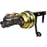 A-Team Performance 8" Dual Power Brake Booster Kit with Master Cylinder - Pedal Firewall Mount Assy Bracket Kit - Compatible 