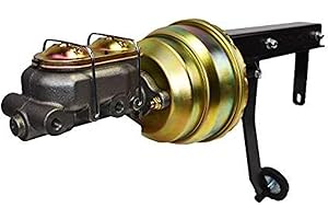 A-Team Performance 8" Dual Power Brake Booster Kit with Master Cylinder - Pedal Firewall Mount Assy Bracket Kit - Compatible 