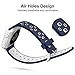 UMTELE Soft Silicone Replacement Band Sport Strap with Ventilation Holes for Apple Watch Nike+, Series 2, Series 1, Sport, Edition, Blue/White