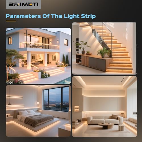 BRIMETI LED Strip 220 V 20 m Natural White 4000 K Waterproof Light IP65 High Brightness 145 LEDs S/M Flexible LED Tape Cuttable for Indoor Kitchen Garden Outdoor Party Decoration