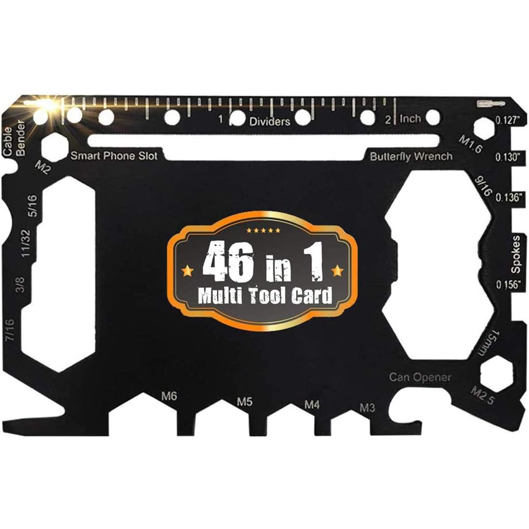 Bascuda Stainless Steel 46-in-1 Card Size Gadget Wallet Multitool