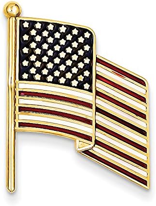 14金 イエローゴールド ディスカウント エナメル アメリカ国旗 クリスマスギフト ファインジュエリー タイタック