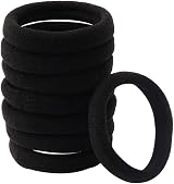 nuoshen 100 Pcs Hair Ties Cotton Elastic Band Bobbles for Thick Curly Hair Black view 1