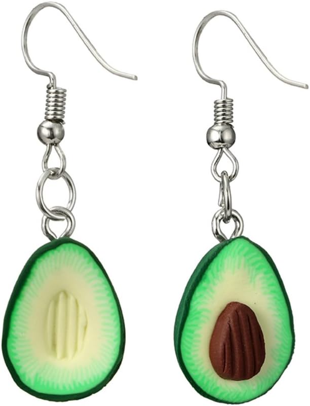 Women Fashion Cute Heart Avocado Fruit Dangle Drop Hook Earrings Jewelry Gifts Wedding Dress Decor size Ellipse