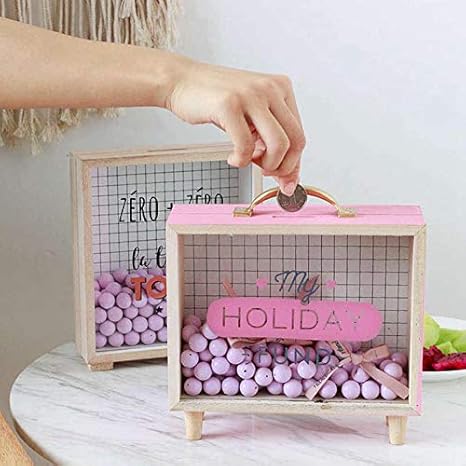 TiooDre Cajas de Dinero, Marco de Madera Caja de Dinero