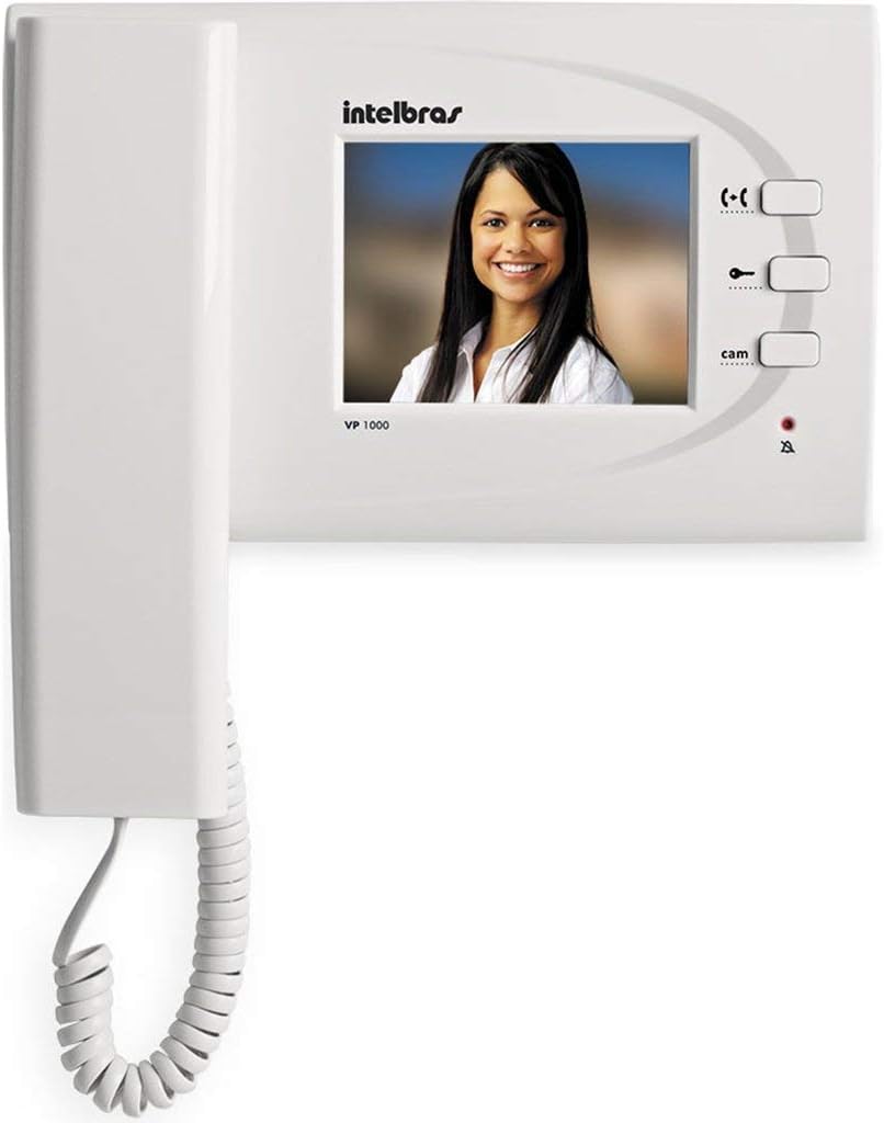 Extensao de Video para Video Porteiro Intelbras VP 1000 EV Tela Interna TFT 4 Polegadas - Branca
