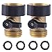 HQMPC Heavy Duty Brass Shut Off Valve Garden Hose Shut Off Valve Garden Hose Connector (2PCS) +4 Extra Pressure Washers primary