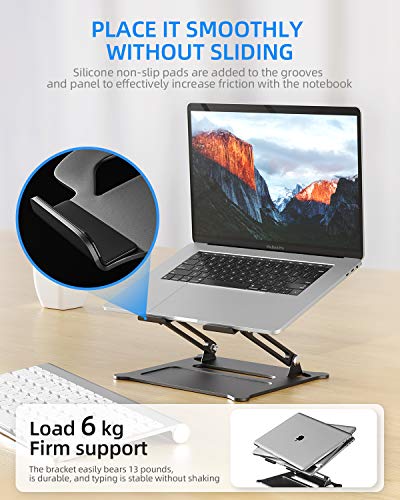 Laptop Stand, Height Adjustable Aluminum Laptop Holder,Compatible with MacBook Air Pro, Dell, HP, Lenovo Light Weight Aluminum Up to 17\
