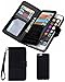 iPhone 5S/SE Wallet Case, HYSJY Magnetic Detachable PU Leather Wallet Purse for Women Men with Strap, Credit Card Slots, Card Holer,Flip Slim Cover Case Fit iPhone 5/5S/SE (Card-Black)