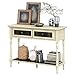 VASAGLE Console Table with 2 Large Colourful Drawers, Country Style Entryway Table with 1 Shelf, for Living Room, Dining Room, Hallway, Assembly Without Tools, Solid Wood Legs, Cream ULCT17WL