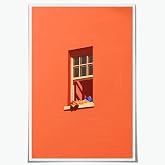 Bold Minimalist Orange Wall Art Warm Sunny Colorful Print Poster Dopamine Aesthetic Home Decor for Living Room Bedroom Study Book Lover 8x12inch Unframed